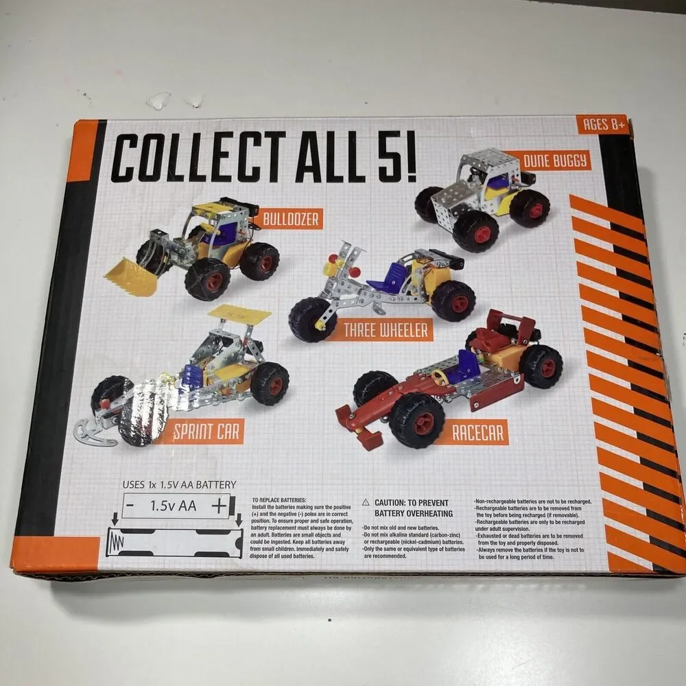 Constructors Three Wheeler Motorized Construction Building Kit New Open Box